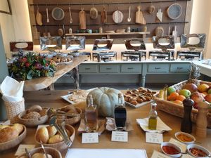 Buffet area  at Praso in Crete