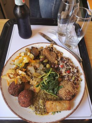 Delicious plate of vegan food at Praso in Crete