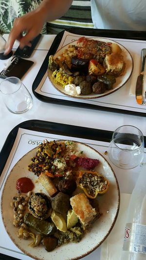 Variety of the amazing food (a little bit of many dishes they offer, but they have even more than that) at Praso in Crete