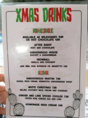 Christmas drinks menu at Golden Fleece in Nottingham