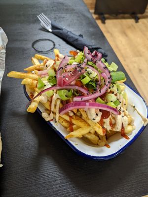 Jerk Fries at Golden Fleece in Nottingham