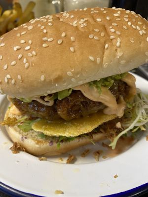 Devils Avocado Burger  at Golden Fleece in Nottingham