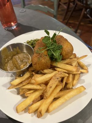 Sausage n chips   at Golden Fleece in Nottingham