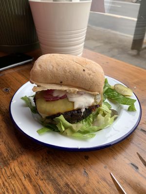 Beet burger   at Golden Fleece in Nottingham