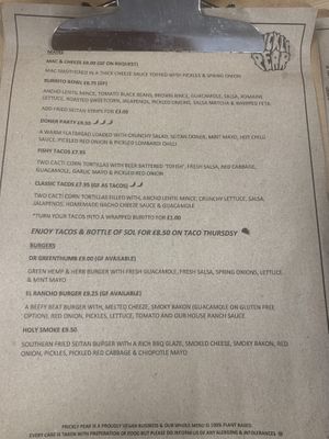 Menu   at Golden Fleece in Nottingham