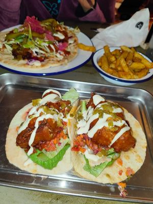 Tofish tacos + doner party (I think it was called) at Golden Fleece in Nottingham