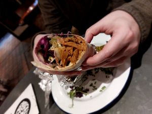 Kebab wrap at Golden Fleece in Nottingham