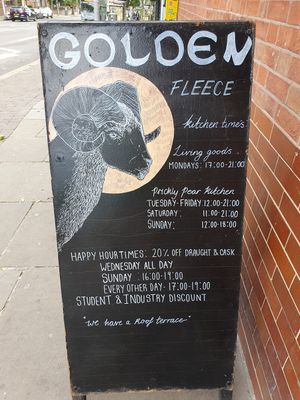 Not open when called 2.30pm Thurs, phone number nog valid nor was webdite (from Happy Cow page) at Golden Fleece in Nottingham