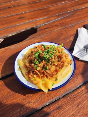 Mac and cheese at Golden Fleece in Nottingham