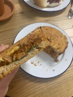 Jackfruit and cheese sandwich at Golden Fleece in Nottingham