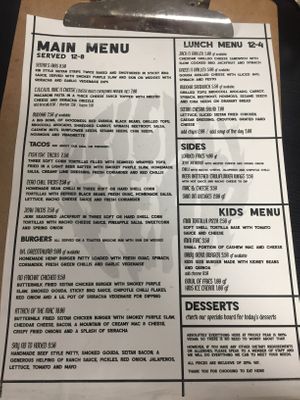 updated menu at Golden Fleece in Nottingham