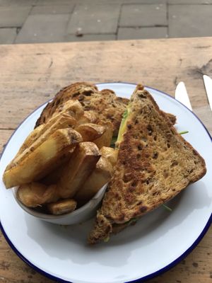 Avocado, pesto & cheese toastie 💚 at Golden Fleece in Nottingham