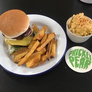 Say no to rodeo burger with vegan smoked Gouda, tempeh bacon, jalapeños, pickles and ranch sauce alongside mac and cheese, you HAVE to get the biscoff milkshake  at Golden Fleece in Nottingham