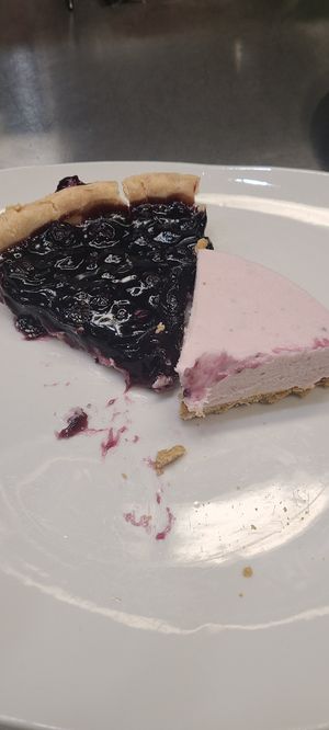Vegan gf blueberry pie and blueberry cheeze cake gf vegan  at Bistro 7 Eatery in Brantford