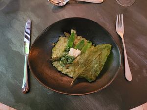 Asparagus & Pea Risotto at Saorsa 1875 in Pitlochry