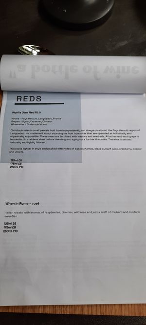 Yummy house wine at Saorsa 1875 in Pitlochry