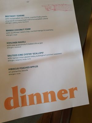 Menu at Saorsa 1875 in Pitlochry