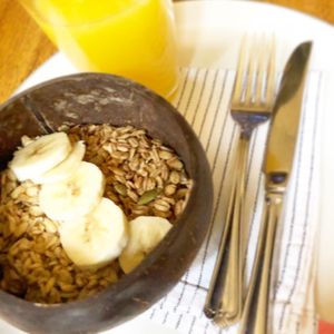 Overnight oats (breakfast ) at Saorsa 1875 in Pitlochry