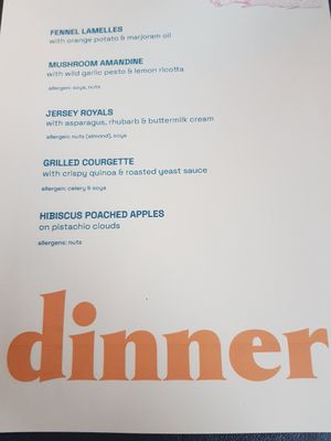 The menu..missed photo of Jersey royals due to pine marten distraction! at Saorsa 1875 in Pitlochry