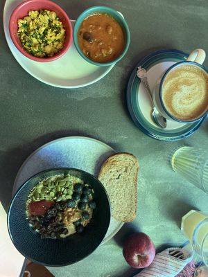 With scrambled tofu and homemade Brand  at Saorsa 1875 in Pitlochry