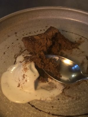 Ginger cake with truffle ice cream  at Saorsa 1875 in Pitlochry