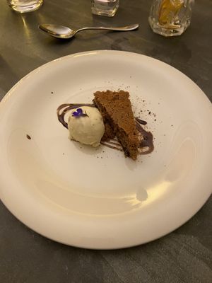 Dessert: Ginger cake with truffle ice-cream. Amazing!  at Saorsa 1875 in Pitlochry