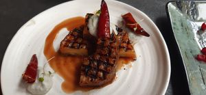 Grilled pineapple with tamarind sauce at Saorsa 1875 in Pitlochry
