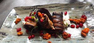 Aubergine with tahini and ricotta at Saorsa 1875 in Pitlochry