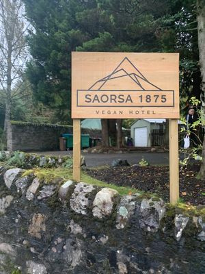 Sign at Saorsa 1875 in Pitlochry