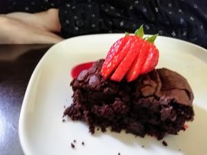 Chocolate cake at Saorsa 1875 in Pitlochry