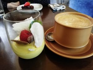 Lemon mousse and meringue at Saorsa 1875 in Pitlochry