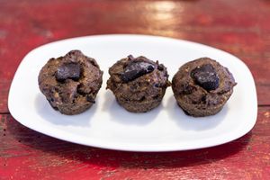 Choco Banana cake - Vegan, Gluten-free and Sugar free. Very successful. I love these. at Lhamo's Croissant in Dharamshala