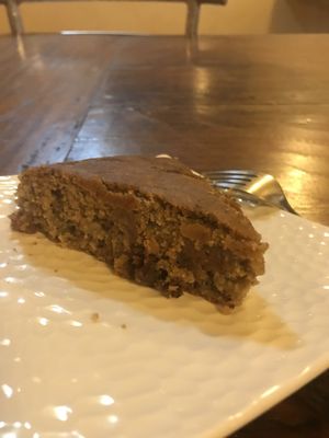 vegan, gf, sugar free banana cake! at Lhamo's Croissant in Dharamshala