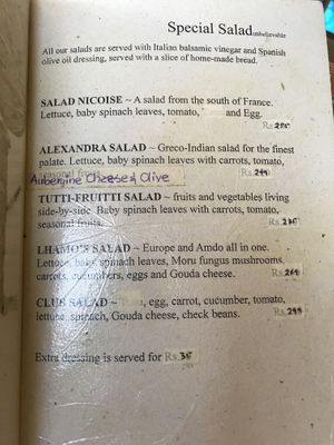 delicious salads! the best in mcleod :) at Lhamo's Croissant in Dharamshala