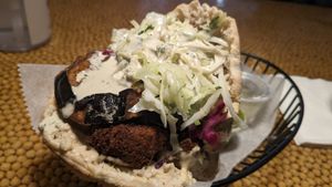 Falafel deluxe at Nish Nush - John St in New York City