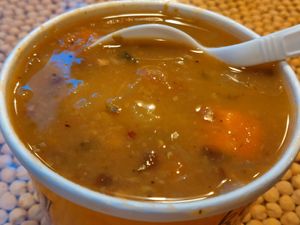 Small lentil soup at Nish Nush - John St in New York City