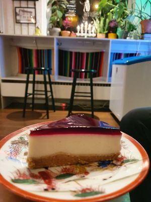 Vanilla cheesecake at VeGofika Göteborg in Gothenburg