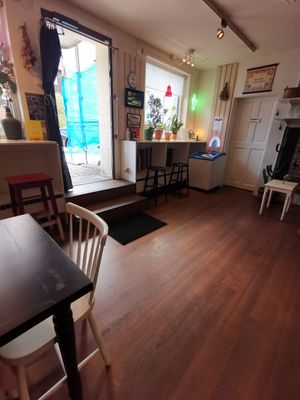 The shop entrance at VeGofika Göteborg in Gothenburg