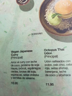 Japanese curry from menue at UDON - FAN in Mallorca