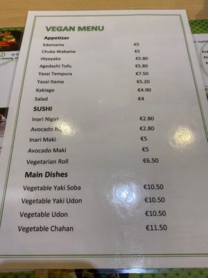 Full vegan menu with sides and mains at Wabi Sabi in Cork