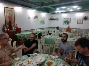 Finishing dinner at Jin Hai Ge Su Si Guan  at Jin Hai Ge Su Si Guan in Shenzhen