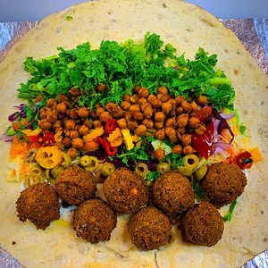 Vegan falafel wrap at Olive Kebab Restaurant in Etobicoke