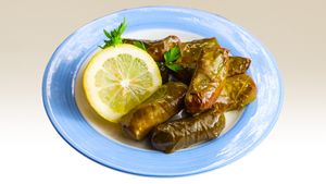 Vegan Grape Leaf Dolmas at Olive Kebab Restaurant in Etobicoke