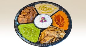 Vegan Sharing Dips Platter at Olive Kebab Restaurant in Etobicoke