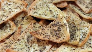 Pita Chips at Olive Kebab Restaurant in Etobicoke