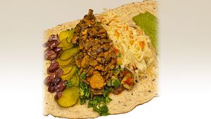 Vegan Mushroom Shawarma Wrap at Olive Kebab Restaurant in Etobicoke