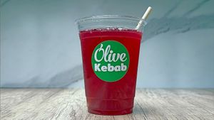 Pomegranate Lavender Lemonade at Olive Kebab Restaurant in Etobicoke