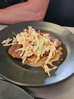 Chikn pancakes ( very sweet ) at Little Devil's Cafe in Aberystwyth