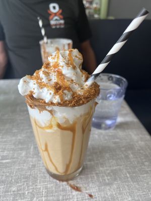 Biscotti luxury milkshake ( vegan)  at Little Devil's Cafe in Aberystwyth