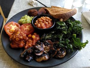 Vegan breakfast (October 2023) at Little Devil's Cafe in Aberystwyth